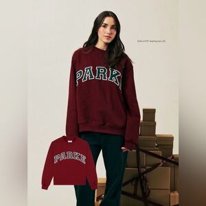 Parke XXL Fleece Maroon + Forest Holiday Varsity Mockneck Sweatshirt. 💚⚡️